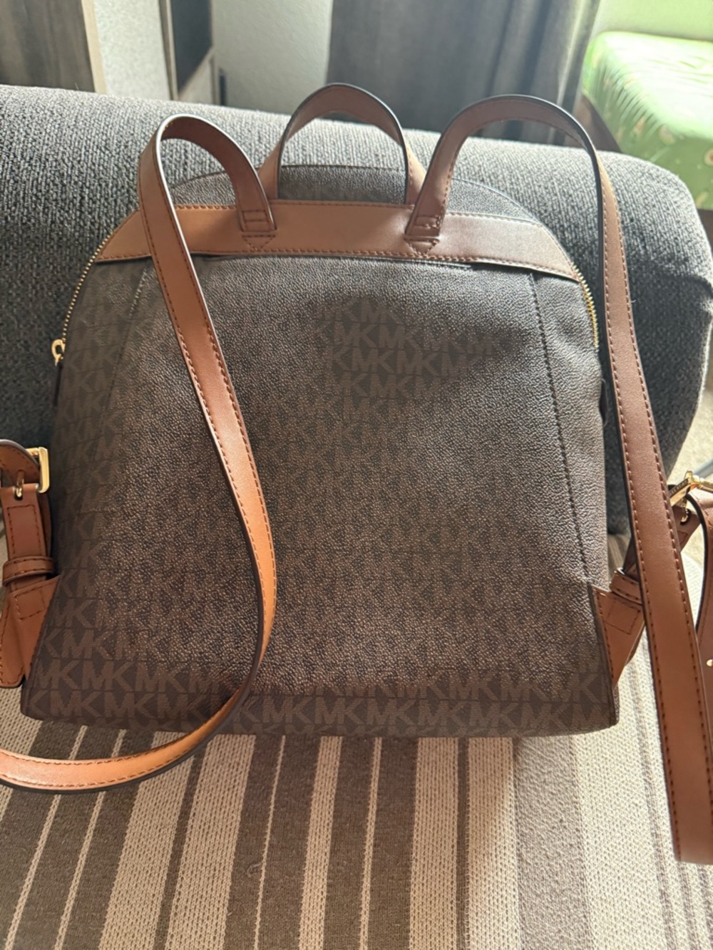 Michael Kors Brown Signature Logo Backpack And Wallet! - Picture 2 of 8